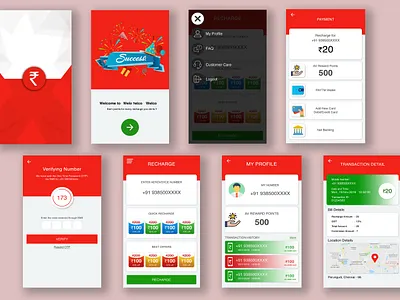 Recharge app - Telecom branding design payment recharge telecommunication ux