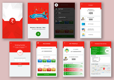 Recharge app - Telecom branding design payment recharge telecommunication ux