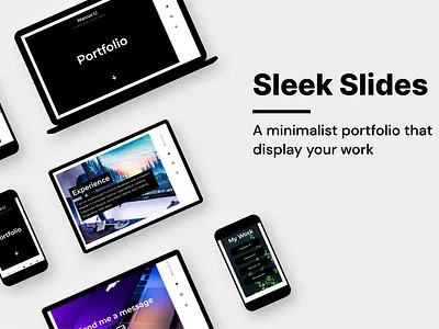 Sleek Slides - A Modern Slideshow Portfolio HTML Theme black and white complete website css css3 design html 5 html css html template html theme modern portfolio responsive responsive design scss sleek slideshow theme website website design website theme