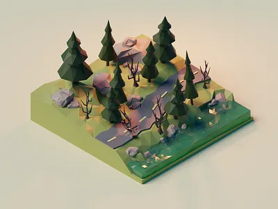 Forest Rendering 3d art 3d design 3d illustration illustration lowpoly