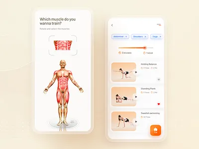 Fitness App dailyui fitness app mobile app muscles practice sports training app ui ux workout