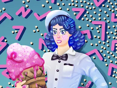 Gigi Goode 2d 2d art advertising character design ice cream icecream illustration photoshop shop