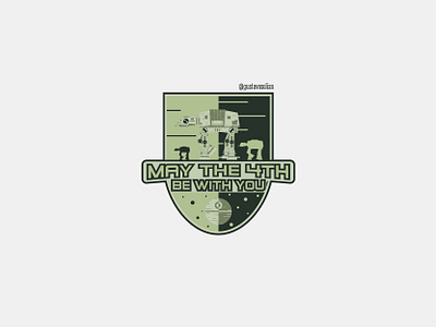 May the 4th be with u badge design flat design illustration star wars vector