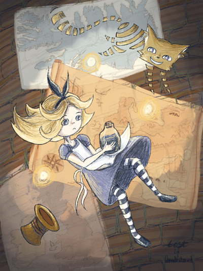 Alice falling down aliceinwonderland character