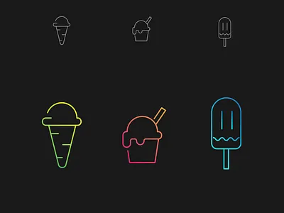 Ice-cream icons concept food and drink food illustration gelato icon icon set illustration logo minimalism modern simplicity ui vector