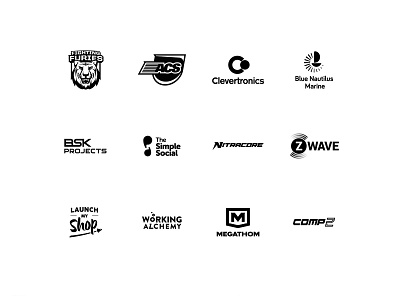 Logo Folio Collection - Black and White behance black branding collection folio geometric icon identity lettermark logo logo design logotype mark monochrome monogram monograms portfolio symbol white