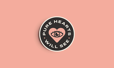 Pure Heart Will See artwork brand branding design eye graphic heart illustration lettering logo pure see sticker