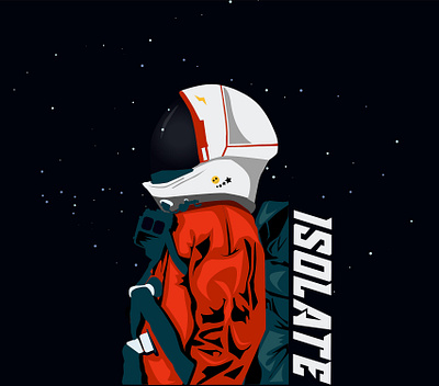 ISOLATE astronaut design illustration space