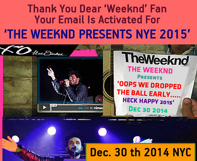 Thank You The Weeknd Presents NYE 2015 NYC NY Dec 30 2014