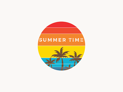 Summer Time art beach beach party branding design flat fun happy heat logo minimal palm palmtree sand sea summer summer flyer summer party summertime typogaphy