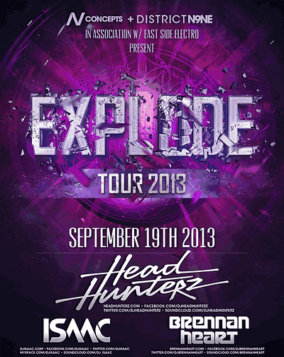 bnr headhunterz explode tour september 2013