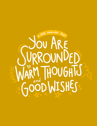 Warm Thoughts and Good Wishes custom type design handlettering illustration procreate typography