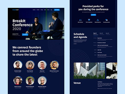 Conference Website Exploration conference event landing page layout schedule venue web web design website