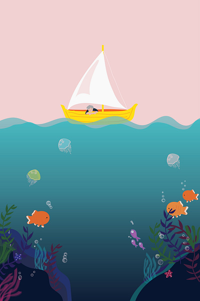 Ocean Life adobe illustrator animation book design hemingway illustration ocean