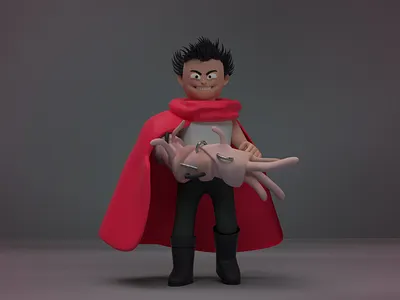 Tetsuo Shima 3d anime c4d character character design cinema 4d fan art illustration render