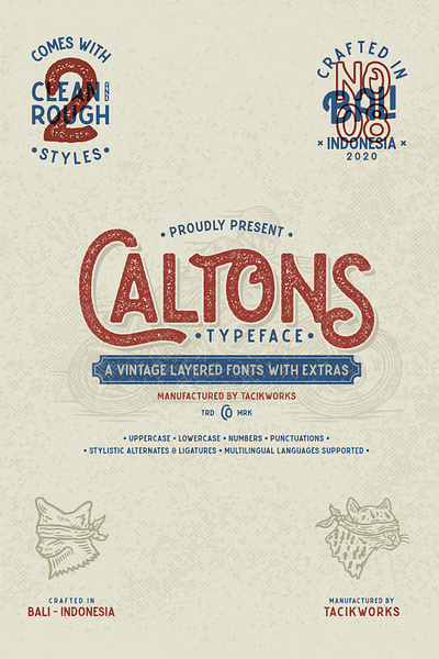 Caltons Typeface with Extra Bonus classic font crafted crafter display display font display fonts font font family fonts hand crafted hand crafted font handcrafted handcrafting illustration layered font rough font sans serif typeface typeface font vintage font