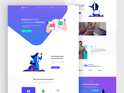 Landing Page payment concept desig gradient illustration homepage illustration landing page typography web design website