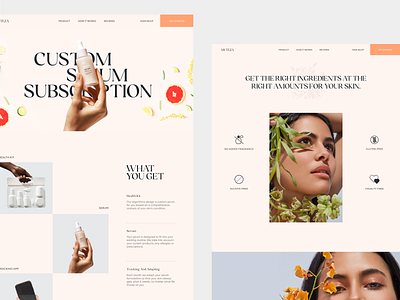 Muteza Skin Serum design interface nature serum skin skincare tech typography ui ux web design website