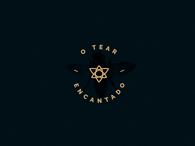 O Tear Encantado bee branding design flat gold green icon letters logo minimal vector