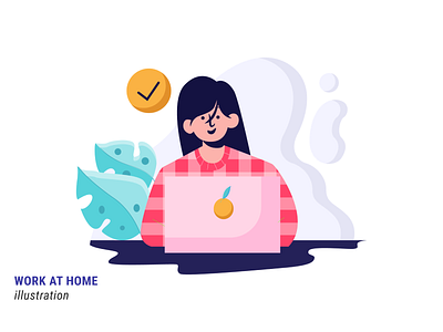 Work at Home design flat illustration illustration illustrator mobile mobile ui ux vector website work work at home