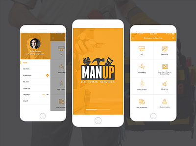 Man Up Handyman Services - Logo Design Flare animation branding design illustration logodesign mobile app design mobile app development website