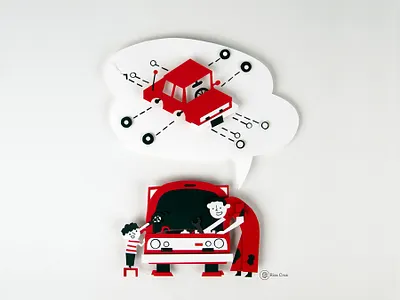 Auto Week Editorial Illustration editorial editorial art editorial illustration illustration illustrator magazine illustration paper paper art paper craft paper illustration papercraft papercut