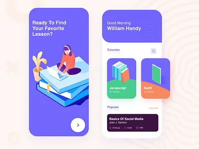 Online Courses App animation branding clean covid19 creative dashboard design fresh illustration interaction interface learn learning app learning management system minimal online course online learning school typography vector