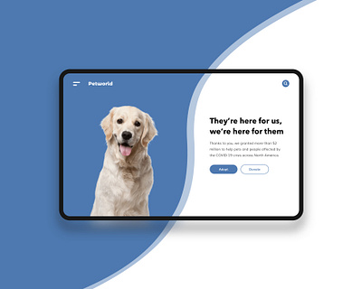 Petworld clean design icon landing page minimal typography ui ux web website