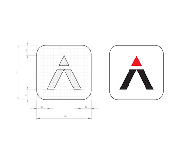 Trail app icon design app app icon app icon design application arrow climbing flat flat design grid grid design grid logo hiking icon icon design icono isotipo isotype logo logo design mountain