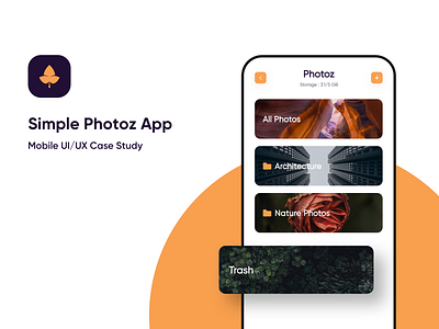 Simple Photoz App cleanui freshui interface mobileapp photosapp simpleui ui uitryouts uiux ux