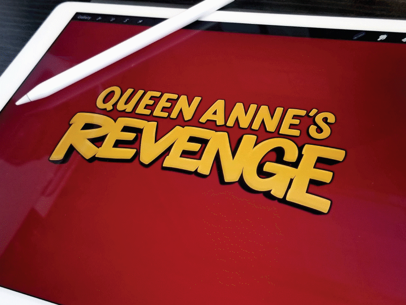 Queen Anne s Revenge Lettering blackbeard calligraphy hand drawn illustration ipad lettering lettering art logo pirate procreate wordmark