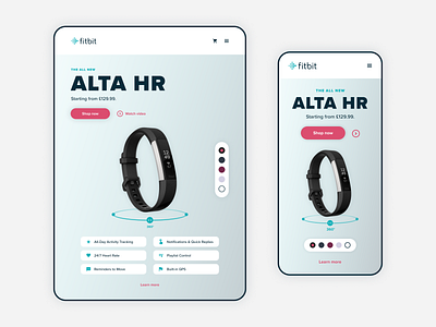 Fitness Tracker Product Card Responsive Solutions design figma fitbit fitness mobile responsive tablet tech ui ui design wearable tech web website