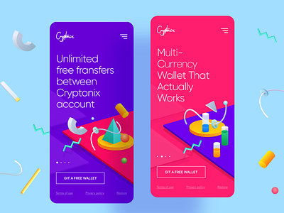 Cryptonix UI app design design illustration red sketch ui uidesign uiux 应用界面设计