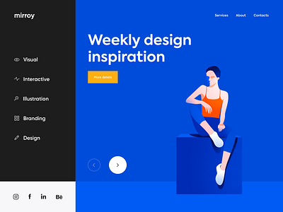 Web app - mirroy clean design illustration landing minimal page ui ux web website