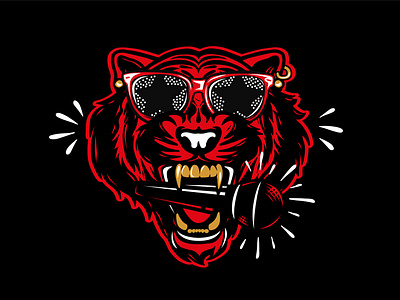 WNO Tiger branding character character design design graphic icon illustration madebyanalogue mtv music tiger vector