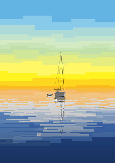 Morning Boat 061620 adobe adobeillustrator art boat design dribbble illustration illutrator morning uxdesign vazrum vector