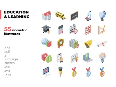 Education and Learning 3d concept creative design flat icons idea illustration isometric isometric art isometric design isometric icons isometric illustration