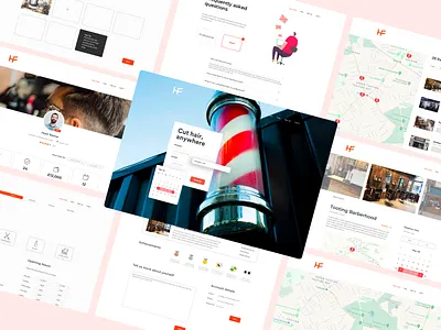 Hairfare Web Design barber barbershop branding design flat icon logo photoshop ui ux web design webdesign website website design
