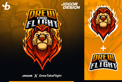 Drew Take Flight - Esports Logo Projects design esports logo fire icon illustration jogor lion logo logo mascot orange typogaphy vector