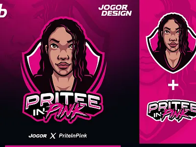 Prite In Pink - Mascot Photo Projects design esports logo icon illustration jogor lady logo mascot pink typogaphy vector woman