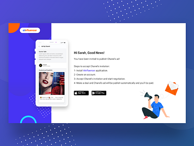 Invitation Landing Page app good influencer influencer marketing invitation invite landing landing page news