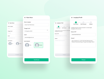 Create Account + Complete Profile address create account create an account email flow form form design form field gender mobile mobile app mobile design mobile ui name process process flow profile step step by step steps