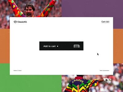 ClassicKit Concept #3 ⚽️- Shot On Goal Button / E-Shop animated animation art direction branding colorful concept e commerce experiment football interaction interactive interface loop micro interaction texture ui design vintage webdesign website