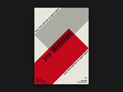 Joy Division - Love Will Tear Us Apart Poster geometric design geometry graphic design grid grid layout joy division layout minimal modern modernism music music art music poster poster poster art poster artwork poster design print typography