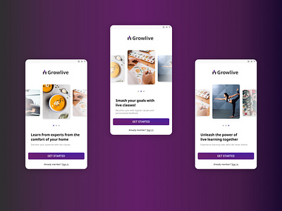 Growlive-App for live skill based classes live class live streaming ui uidesign user interface user interface design ux uxdesign