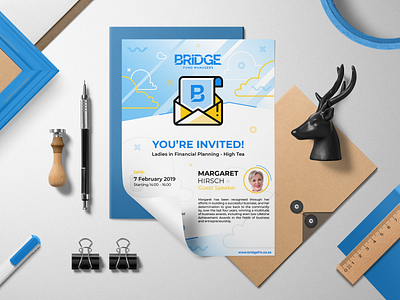 Bridge - Event Invitation advertising booklet brand identity branding bridge brochure business company design event finance flyer funds invitation layout marketing money poster print template