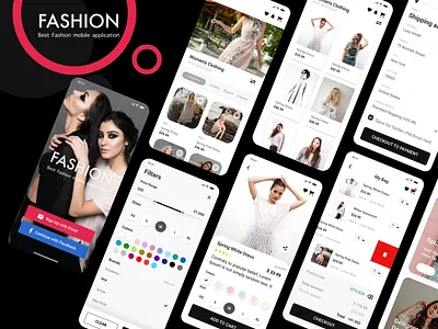 Fashion Mobile UI Kit D mobile app pink ui