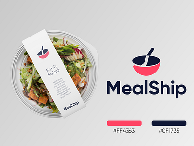 MealShip - Logo Design Concept (for sale) brand identity branding corporate delivery delivery app food food box for sale unused buy identity identity design logo logo design logo designer logotype meal meal prep negative space plate ship sponge