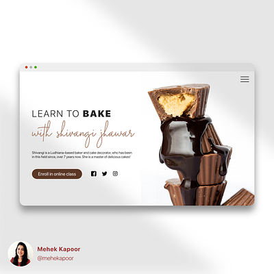 Learn to Bake! bake bakery baking branding cake classes design flat illustration illustrator learn learning app learning platform minimal onlineclasses typogaphy ui design ui design challenge user experience ux design