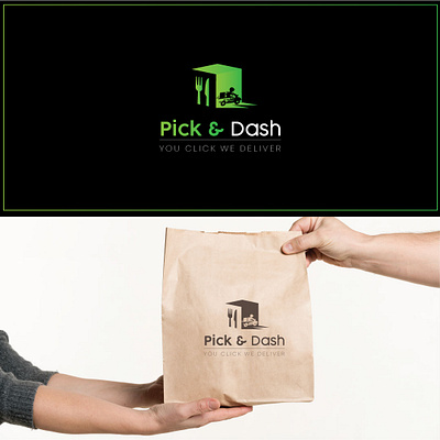 Pick & Dash Logo app branding design illustrator logo photoshop typography ui ux web